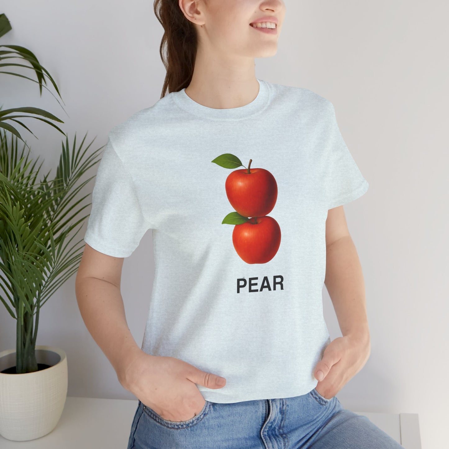 Quirky Fruit Tee, Graphic Tee with Pear and Apple Design