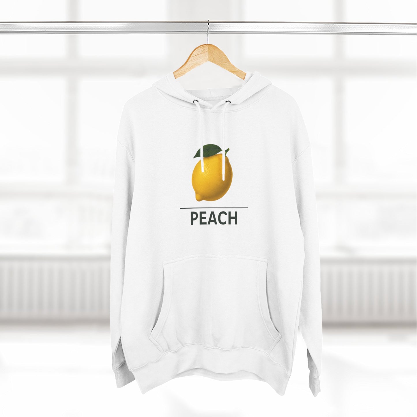 Lemon ~ PEACH ~ youPaused ~  Three-Panel Fleece Hoodie