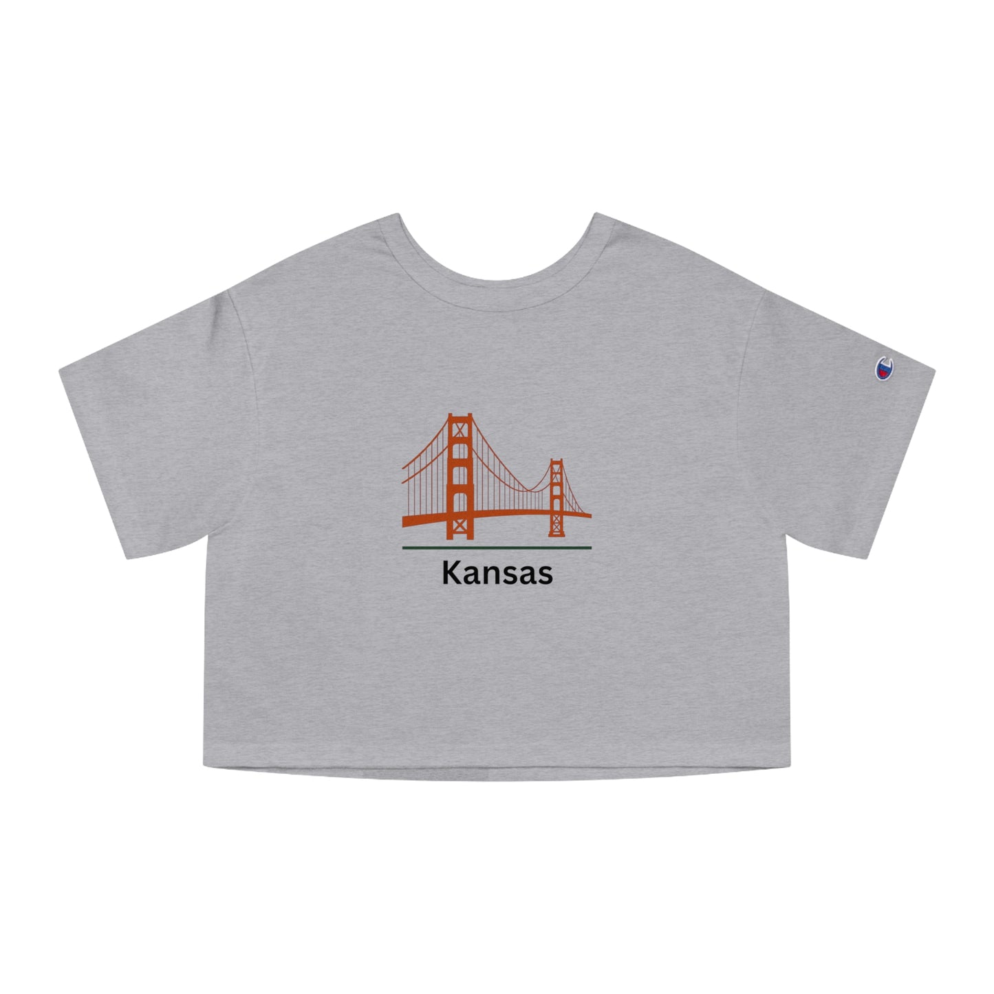 Kansas Bridge Cropped T-Shirt, Chic Summer Tee, Casual Style Top, Unique Gift Idea, Stylish Streetwear