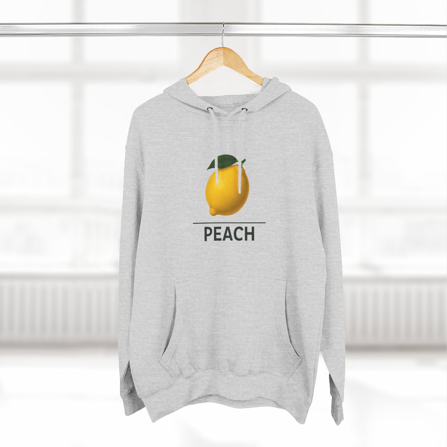 Lemon ~ PEACH ~ youPaused ~  Three-Panel Fleece Hoodie