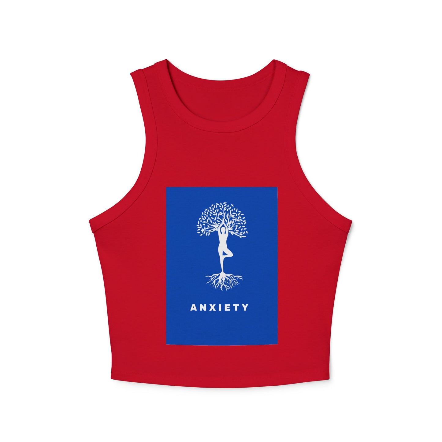 Yoga Tree / Anxiety ~ youPaused ~ Women's Racer Tank Top, Yoga Tank, Gift for Mindfulness,
