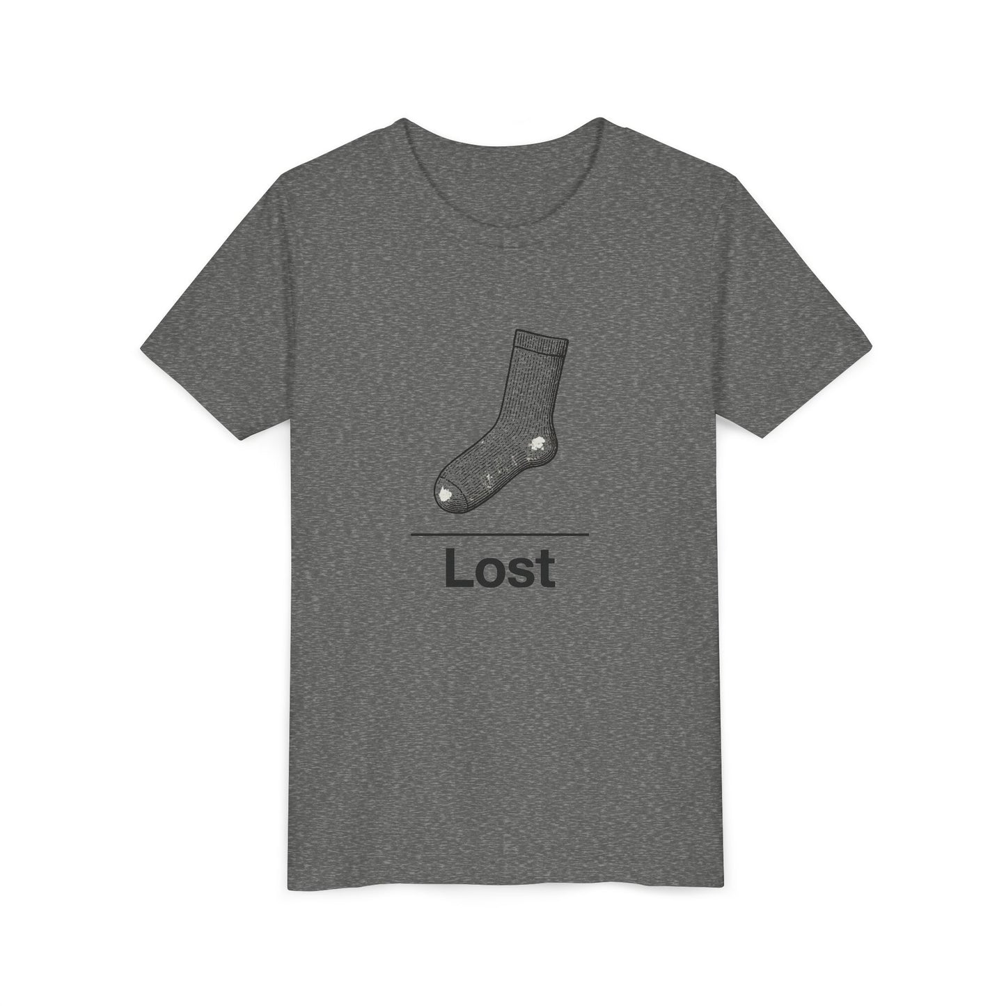 Lost Sock Youth Tee, Fun Gift for Kids, Playful Short Sleeve Shirt, Casual Summer T-Shirt, Unique Birthday Present