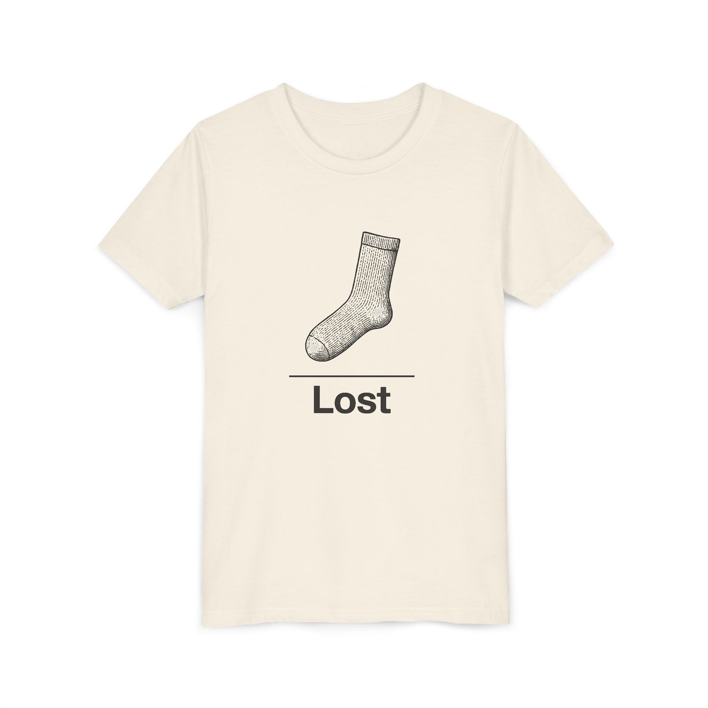 Lost Sock Youth Tee, Fun Gift for Kids, Playful Short Sleeve Shirt, Casual Summer T-Shirt, Unique Birthday Present