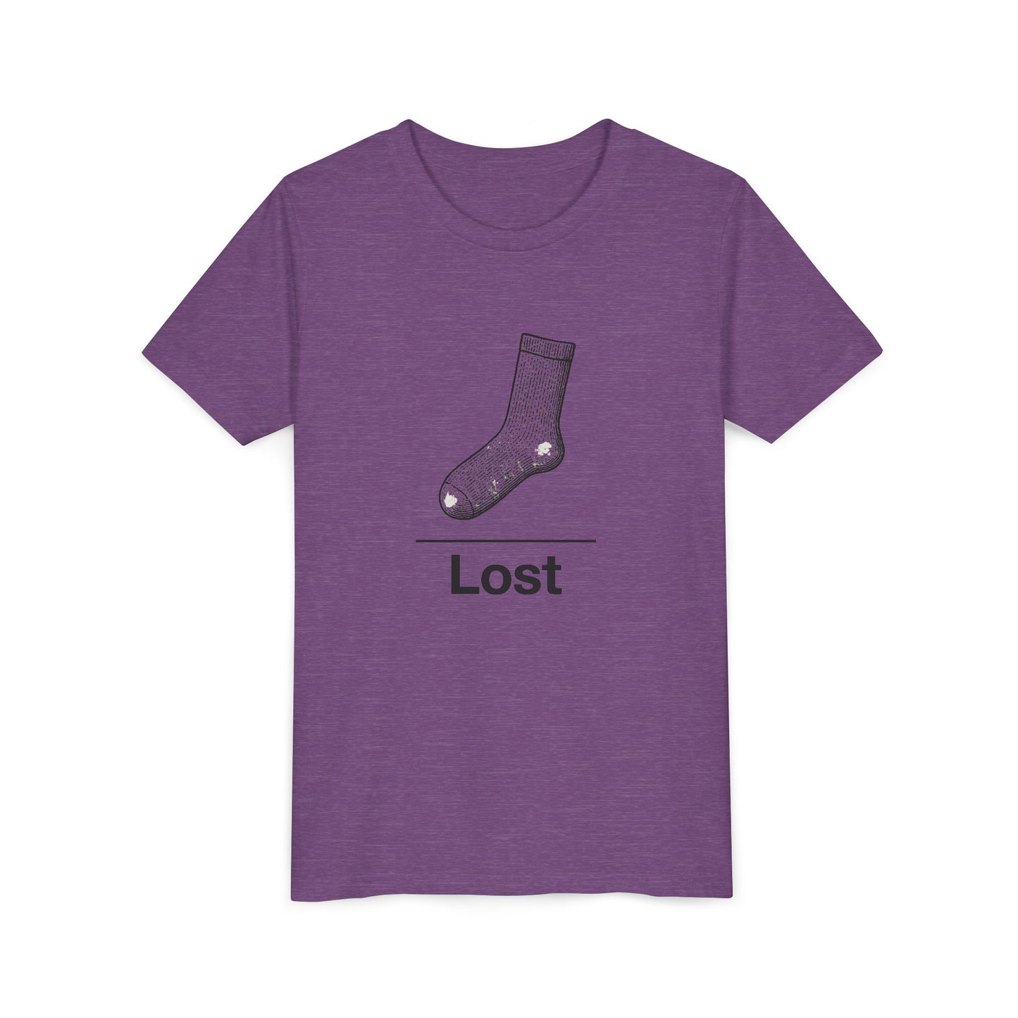 Lost Sock Youth Tee, Fun Gift for Kids, Playful Short Sleeve Shirt, Casual Summer T-Shirt, Unique Birthday Present