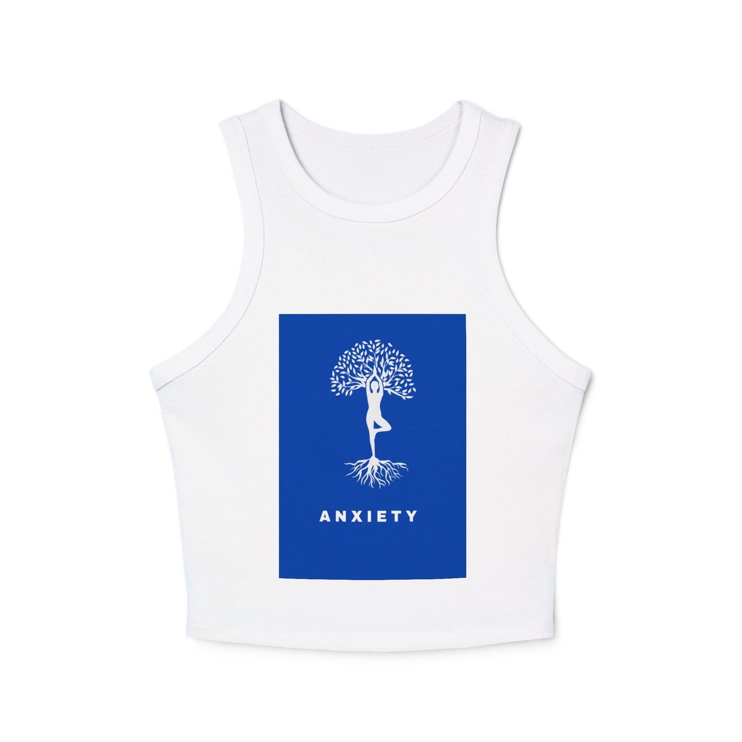 Yoga Tree / Anxiety ~ youPaused ~ Women's Racer Tank Top, Yoga Tank, Gift for Mindfulness,
