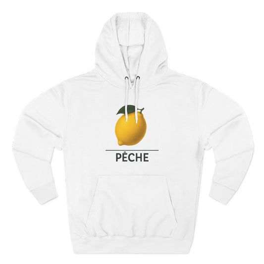 Lemon ~ PEACH  / Pache'  French ~ youPaused -- Fleece Hoodie