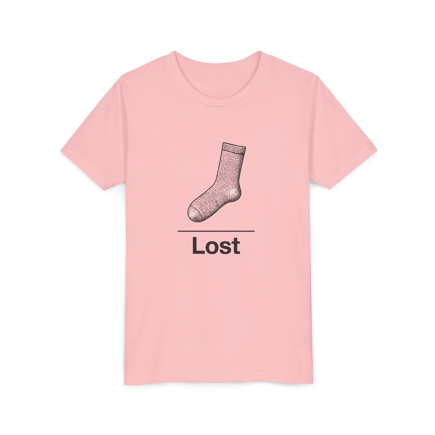 Lost Sock Youth Tee, Fun Gift for Kids, Playful Short Sleeve Shirt, Casual Summer T-Shirt, Unique Birthday Present