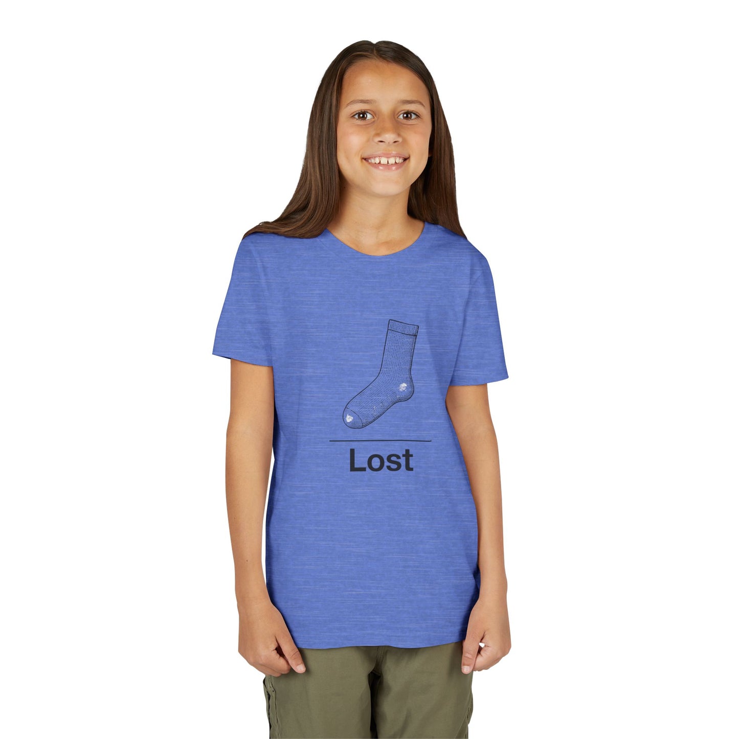 Lost Sock Youth Tee, Fun Gift for Kids, Playful Short Sleeve Shirt, Casual Summer T-Shirt, Unique Birthday Present