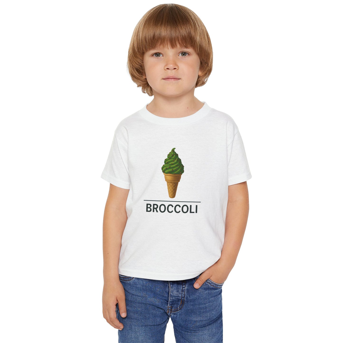 Toddler T-Shirt — Funny Broccoli Ice Cream Design ("BROCCOLI")