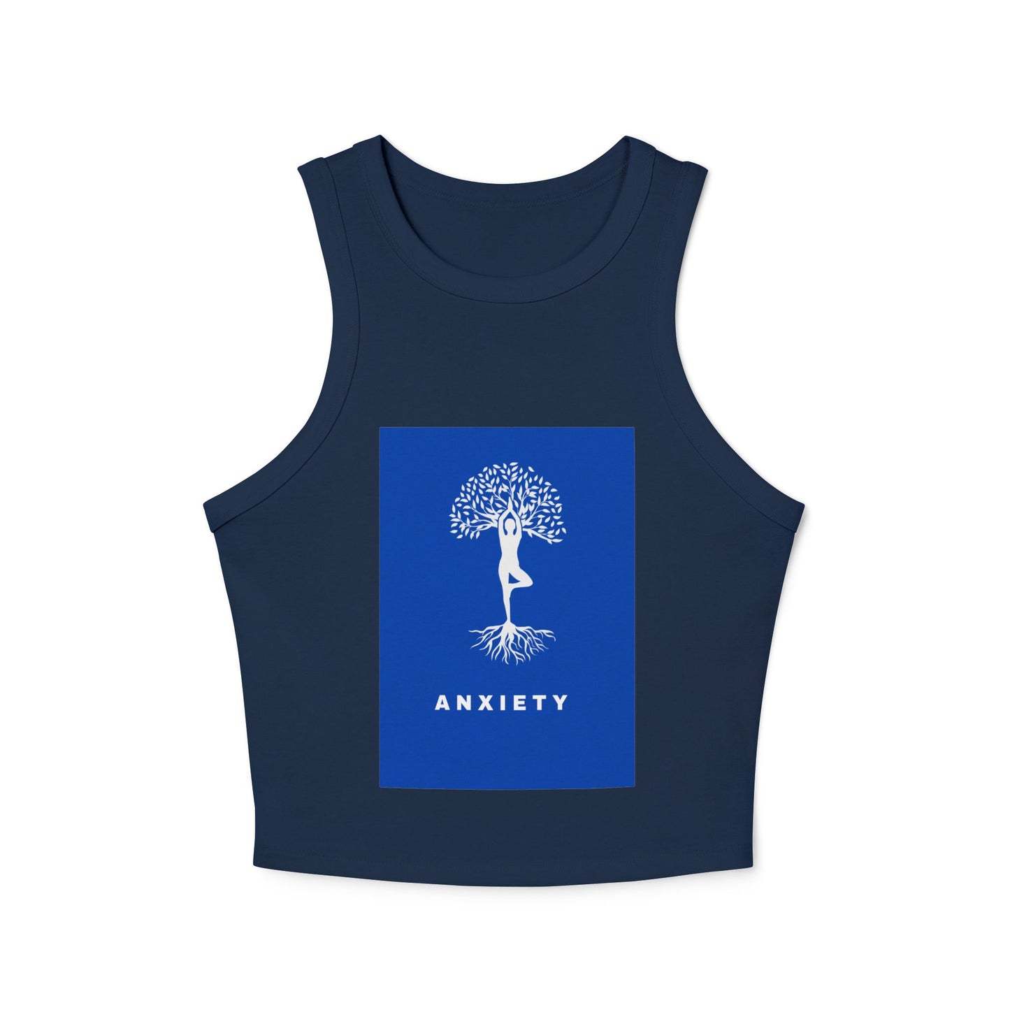 Yoga Tree / Anxiety ~ youPaused ~ Women's Racer Tank Top, Yoga Tank, Gift for Mindfulness,