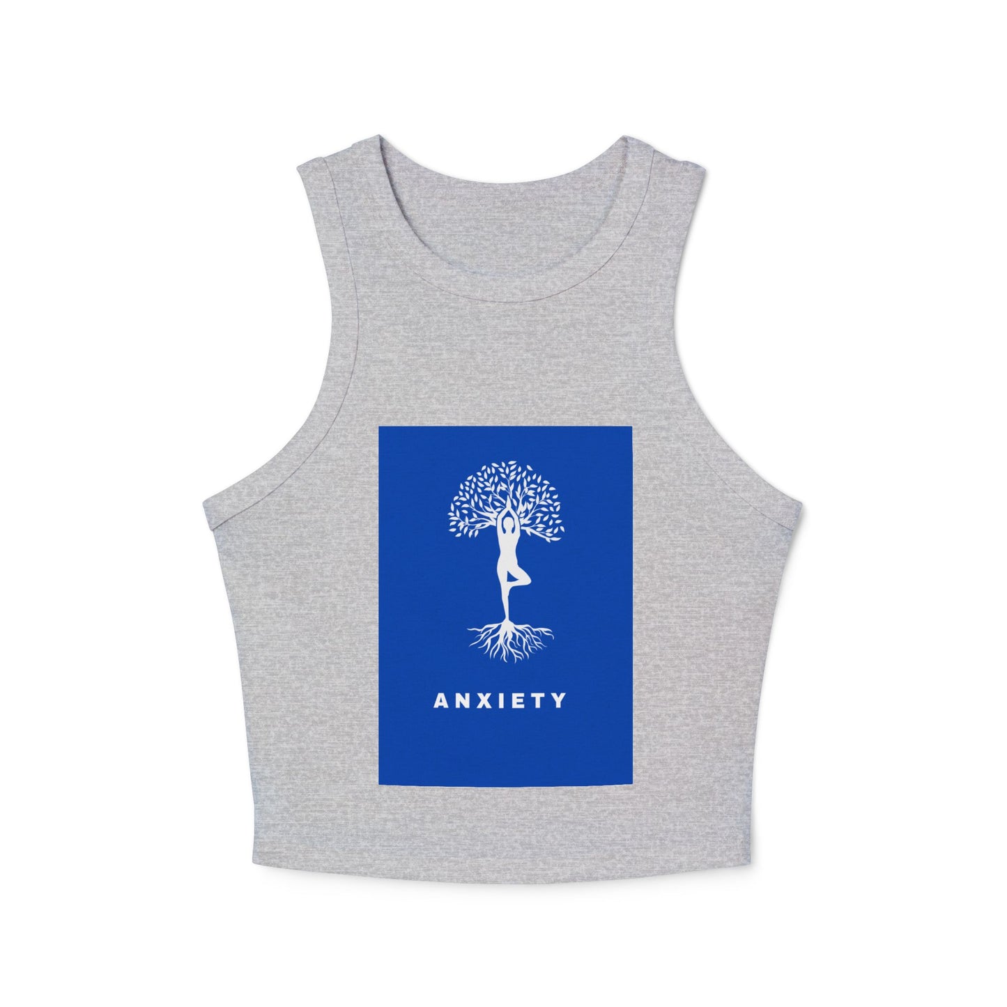 Yoga Tree / Anxiety ~ youPaused ~ Women's Racer Tank Top, Yoga Tank, Gift for Mindfulness,