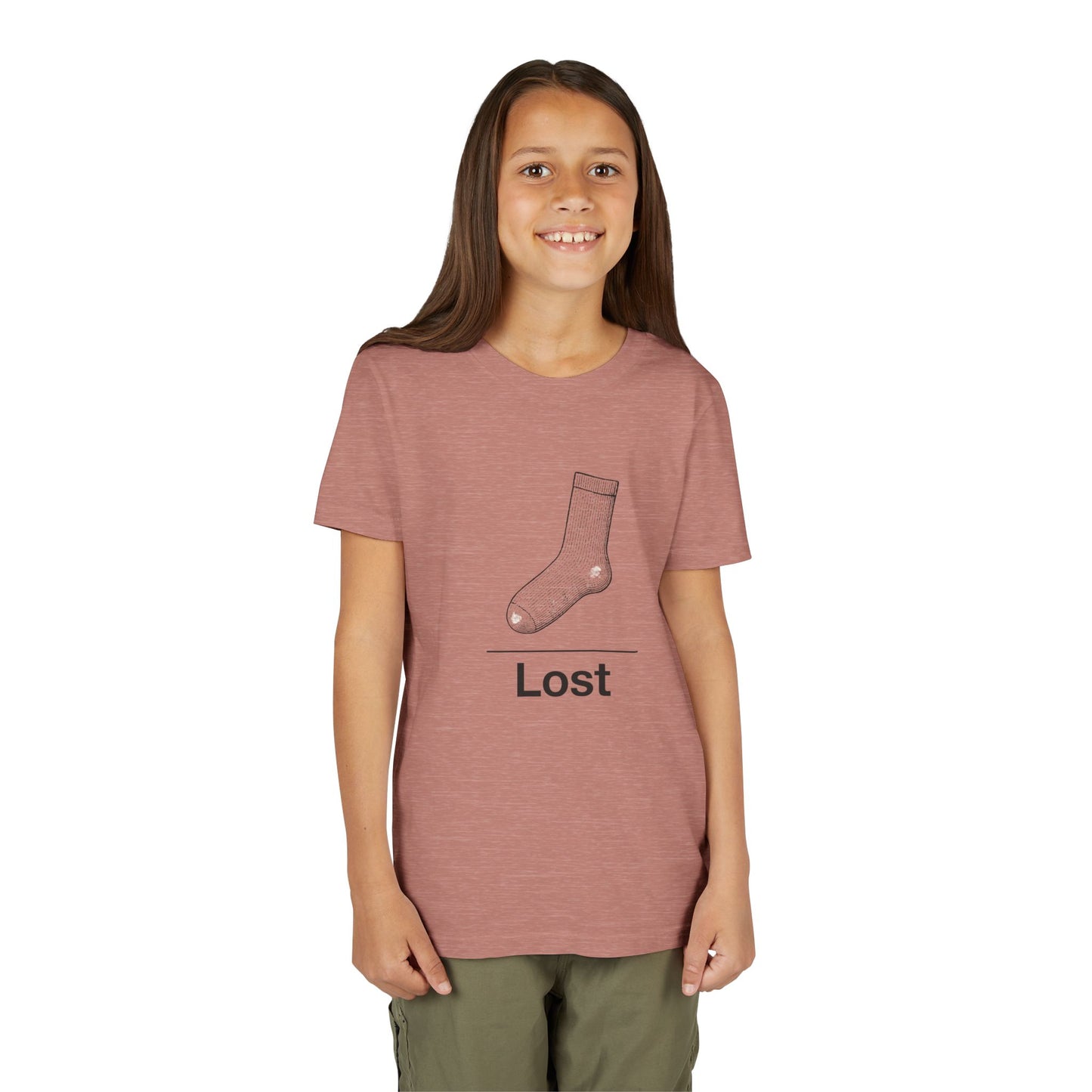 Lost Sock Youth Tee, Fun Gift for Kids, Playful Short Sleeve Shirt, Casual Summer T-Shirt, Unique Birthday Present