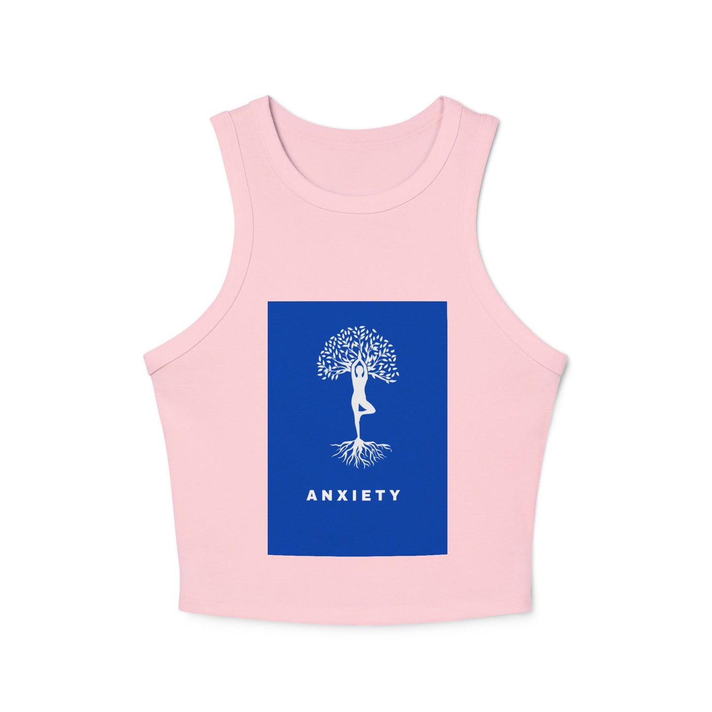 Yoga Tree / Anxiety ~ youPaused ~ Women's Racer Tank Top, Yoga Tank, Gift for Mindfulness,