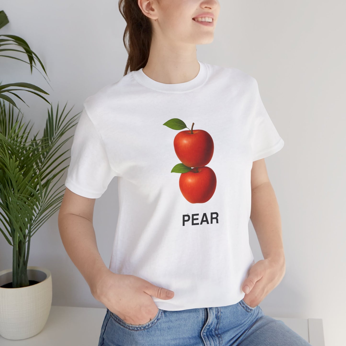 Quirky Fruit Tee,  Graphic Tee with Pear and Apple Design