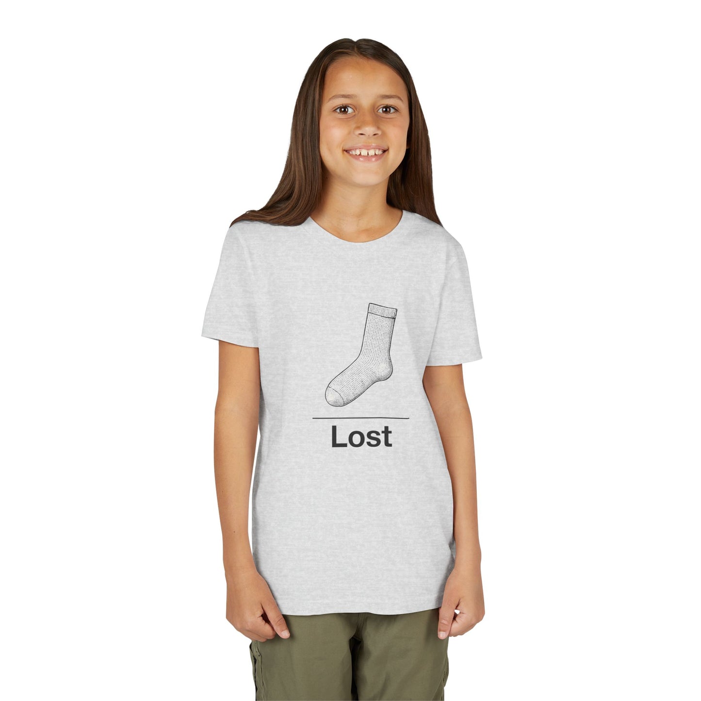 Lost Sock Youth Tee, Fun Gift for Kids, Playful Short Sleeve Shirt, Casual Summer T-Shirt, Unique Birthday Present