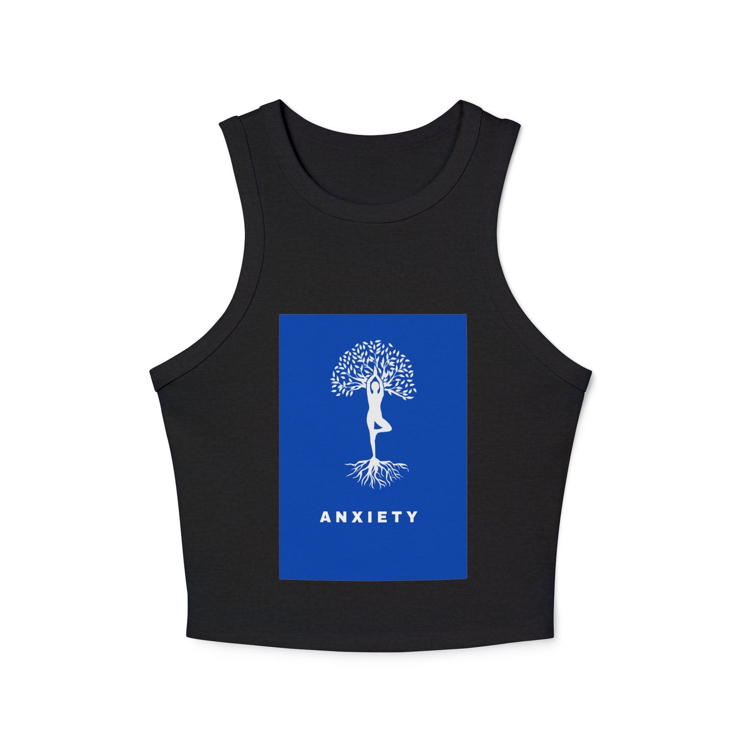 Yoga Tree / Anxiety ~ youPaused ~ Women's Racer Tank Top, Yoga Tank, Gift for Mindfulness,
